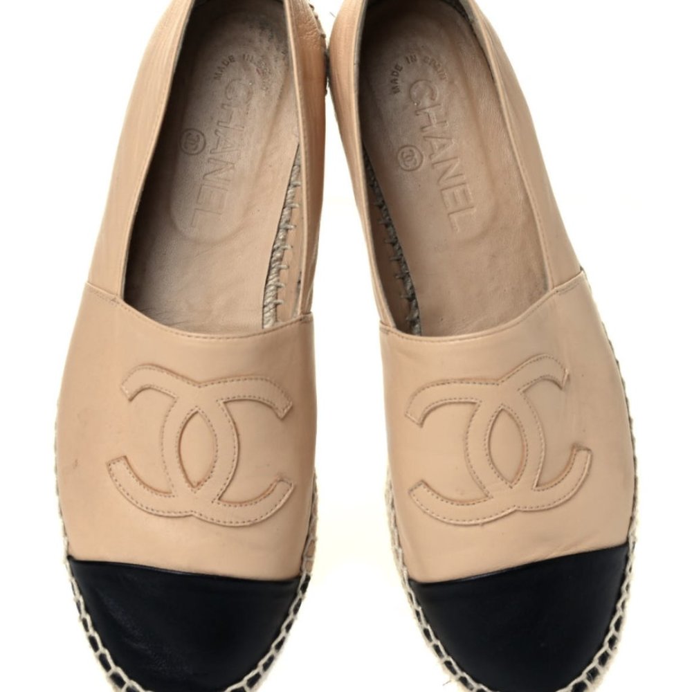 Chanel Espadrille Flats Beige Size 38 - Picture 9 of 9